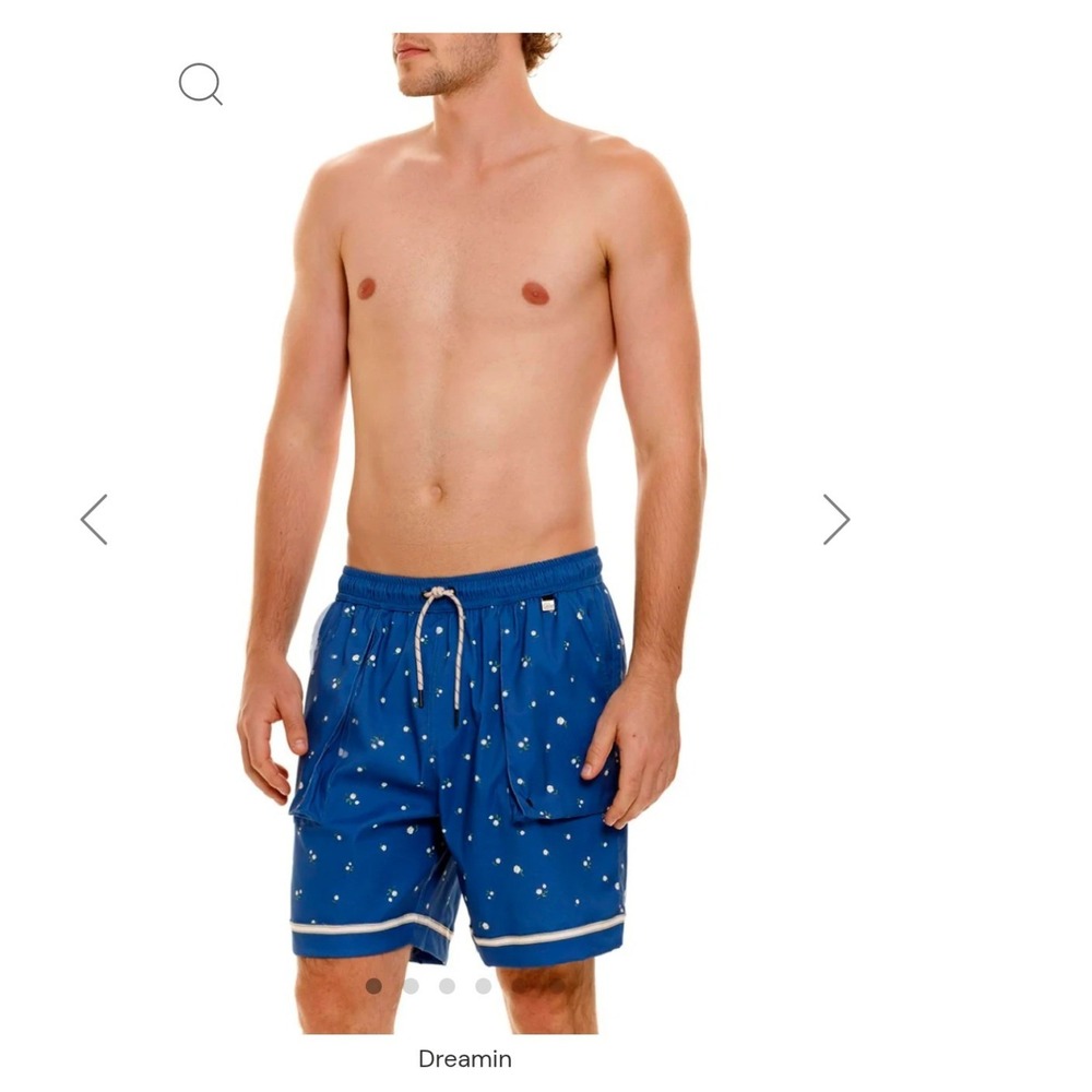 Agua Bendita Nares Dreamin Blue Floral Swim Trunks Mens Size 40 NEW‎ Resortwear